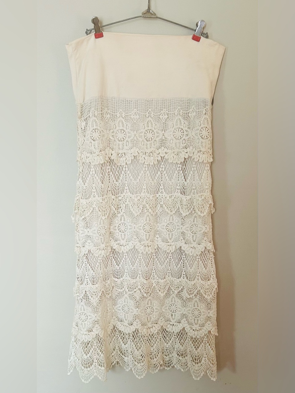 Solitaire by Ravi Khoska Ivory Crochet Lace Skirt